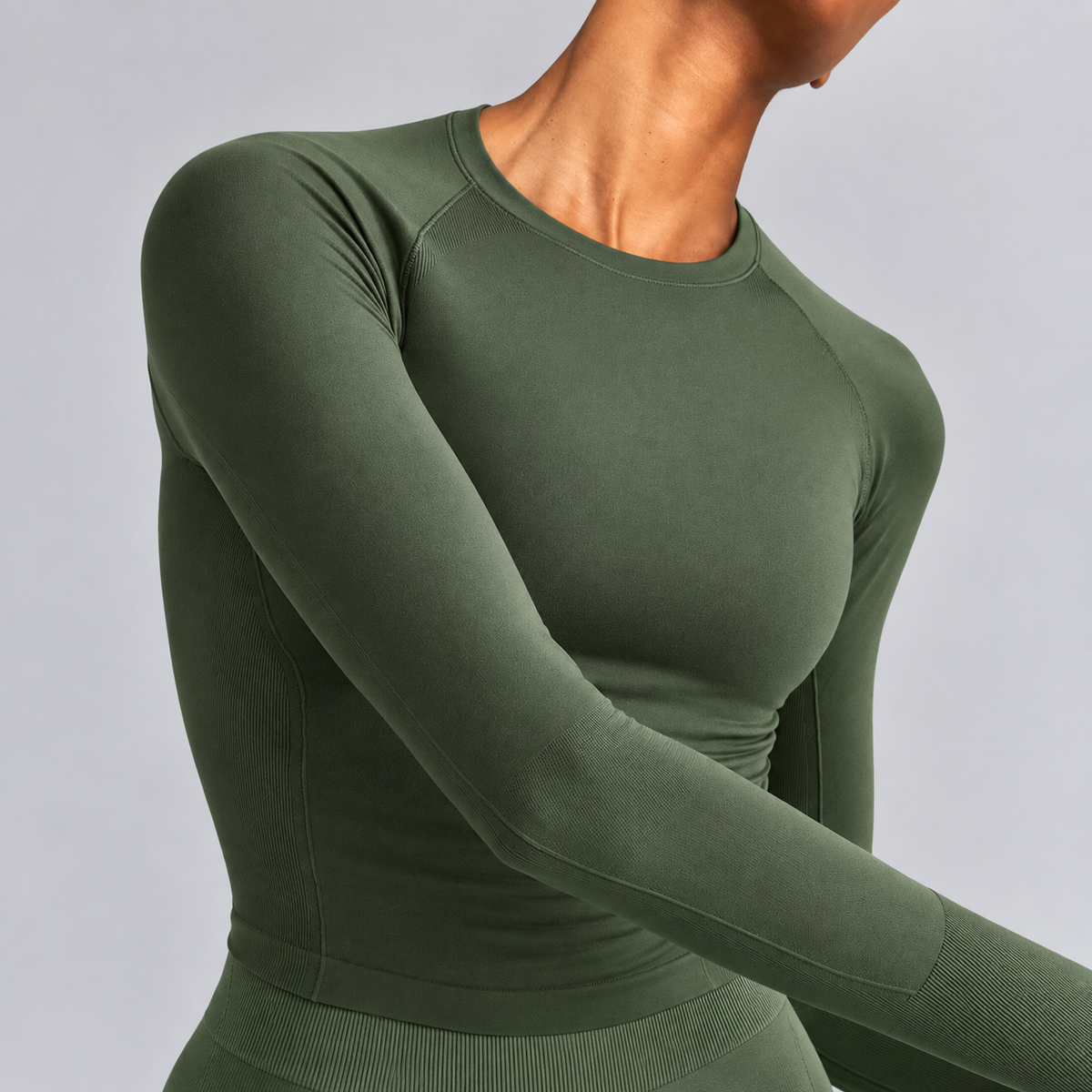 Haut à manches longues Sculpt - Vert ombre