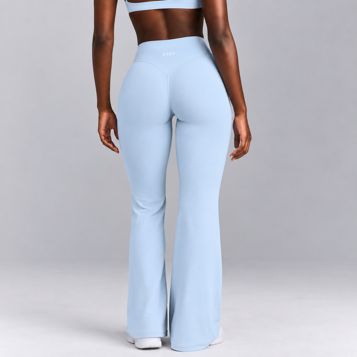Pantalon évasé taille haute - Bleu