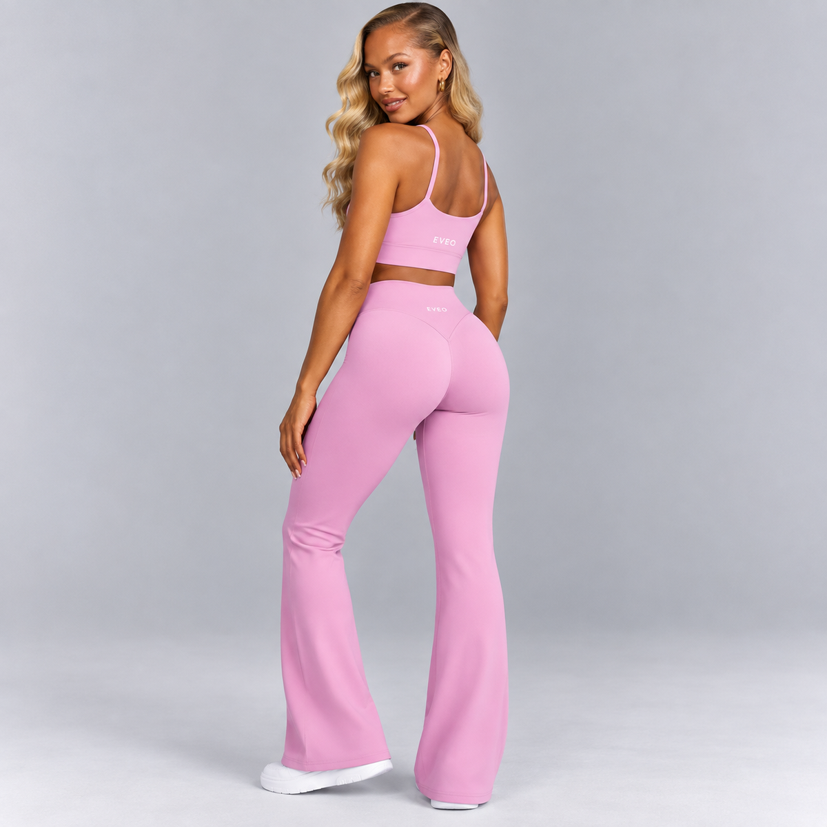Pantalon évasé taille haute - Gris