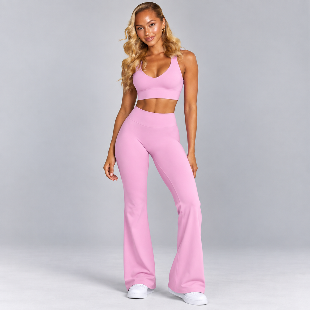 Pantalon évasé taille haute - Gris
