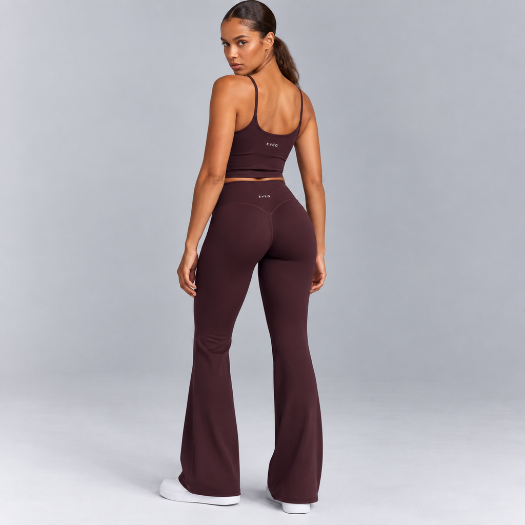 Pantalon évasé taille haute - Gris