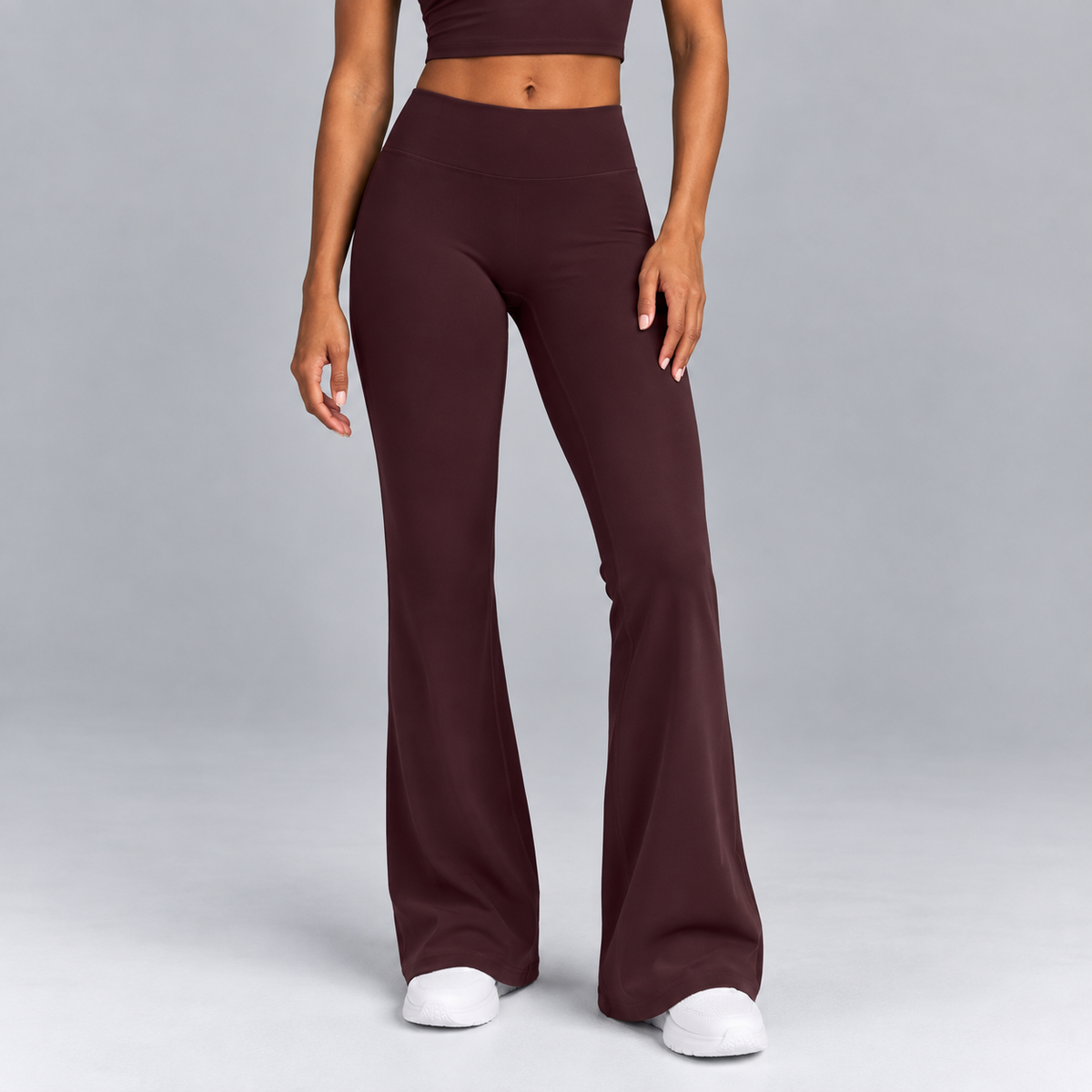 Pantalon évasé taille haute - Bleu marine